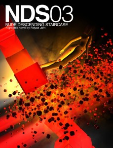 Cover of NDS 03 depicting a girl on an exploding UFO build out of large pixels