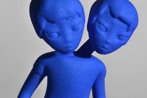 2 headed siamese boys 3D printed sculpture, character from Cyclone forever by Faiyaz Jafri